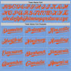 Custom Light Blue White-Orange Pinstripe Authentic Split Fashion Baseball Jersey