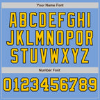 Custom Light Blue Yellow-Black Pinstripe Authentic Split Fashion Baseball Jersey