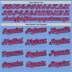 Custom Light Blue Black-Pink Pinstripe Authentic Split Fashion Baseball Jersey