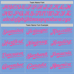 Custom Light Blue White-Pink Pinstripe Authentic Split Fashion Baseball Jersey