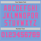 Custom Light Blue White-Pink Pinstripe Authentic Split Fashion Baseball Jersey