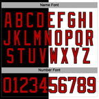 Custom Black Red-White Split Fashion Hockey Lace Neck Jersey