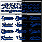 Custom Black Royal-White Split Fashion Hockey Lace Neck Jersey