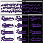 Custom Black Purple-White Split Fashion Hockey Lace Neck Jersey