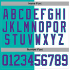 Custom Aqua Purple-White Split Fashion Hockey Lace Neck Jersey