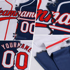 Custom Black Neon Green-White Split Ripped Pattern Baseball Pullover Sweatshirt Hoodie