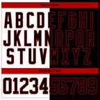 Custom Black Red-White Split Fashion Hockey Lace Neck Jersey