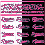 Custom Black Light Blue Pink-White Split Fashion Hockey Lace Neck Jersey