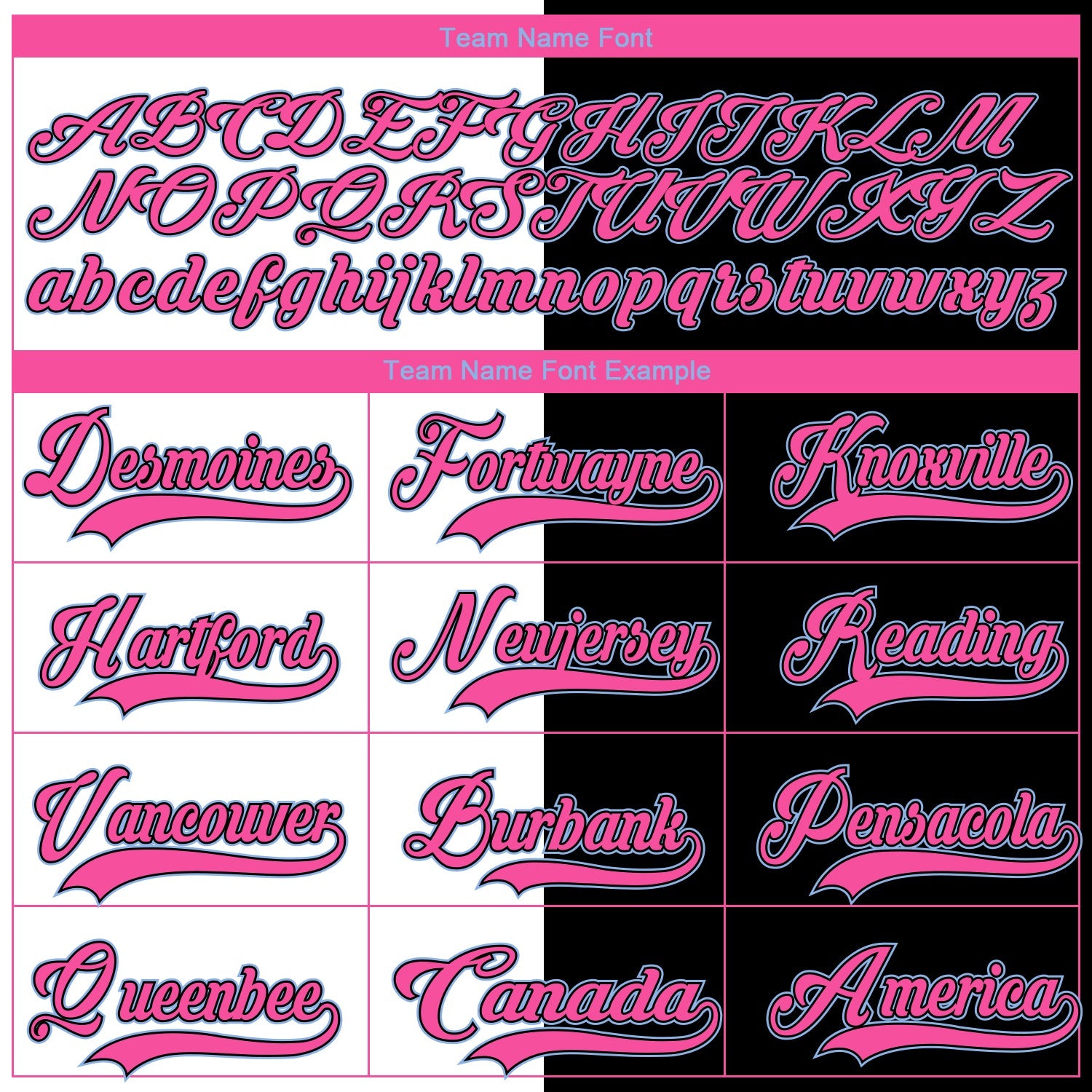 Custom Black Light Blue Pink-White Split Fashion Hockey Lace Neck Jersey