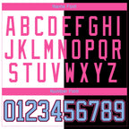 Custom Black Light Blue Pink-White Split Fashion Hockey Lace Neck Jersey