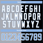 Custom Black Light Blue Gray-White Split Fashion Hockey Lace Neck Jersey