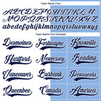 Custom Light Blue Navy-White Split Fashion Hockey Lace Neck Jersey