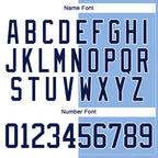 Custom Light Blue Navy-White Split Fashion Hockey Lace Neck Jersey