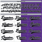 Custom Purple Black Gray-White Split Fashion Hockey Lace Neck Jersey