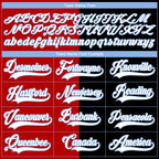 Custom Black White Red-Light Blue Split Fashion Hockey Lace Neck Jersey