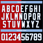 Custom Black White Red-Light Blue Split Fashion Hockey Lace Neck Jersey