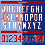 Custom Royal Red Light Blue-White Split Fashion Hockey Lace Neck Jersey