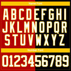 Custom Black White Red-Yellow Split Fashion Hockey Lace Neck Jersey