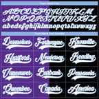 Custom Black White Purple-Light Blue Split Fashion Hockey Lace Neck Jersey