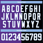 Custom Black White Purple-Light Blue Split Fashion Hockey Lace Neck Jersey