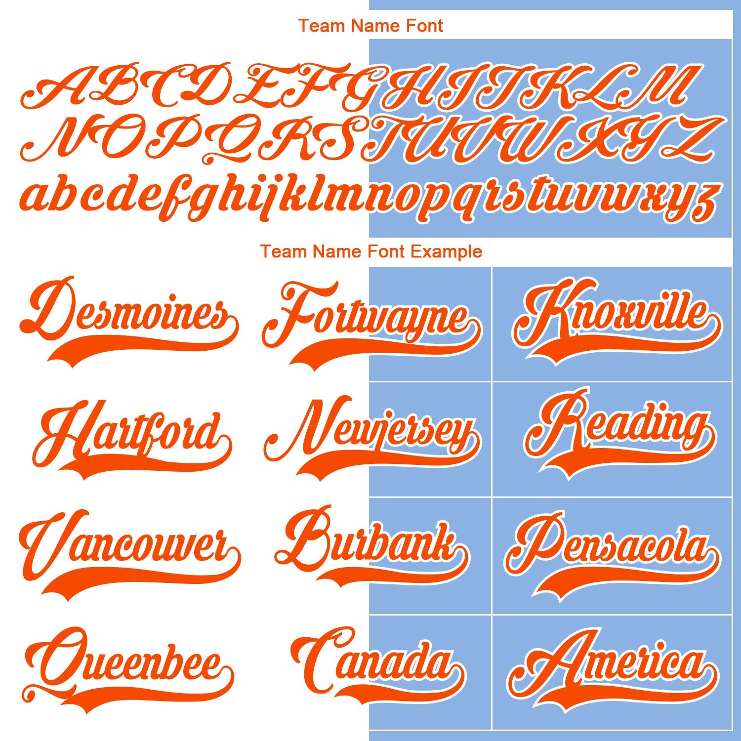 Custom Light Blue Orange-White Split Fashion Hockey Lace Neck Jersey