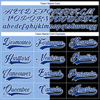 Custom Black Royal Light Blue-White Split Fashion Hockey Lace Neck Jersey