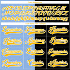 Custom Black Gold Light Blue-White Split Fashion Hockey Lace Neck Jersey