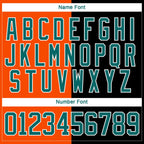 Custom Black Teal Orange-White Split Fashion Hockey Lace Neck Jersey