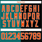 Custom Black Orange Teal-White Split Fashion Hockey Lace Neck Jersey