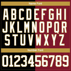 Custom Crimson White Black-Old Gold Split Fashion Hockey Lace Neck Jersey