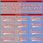 Custom Powder Blue Red Gray-White Split Fashion Hockey Lace Neck Jersey