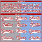 Custom Light Blue Red Gray-White Split Fashion Hockey Lace Neck Jersey