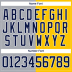Custom Yellow Navy Gray-White Split Fashion Hockey Lace Neck Jersey