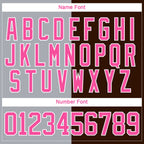 Custom Brown Pink Gray-White Split Fashion Hockey Lace Neck Jersey