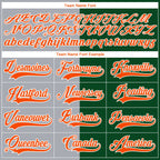 Custom Green Orange Gray-White Split Fashion Hockey Lace Neck Jersey