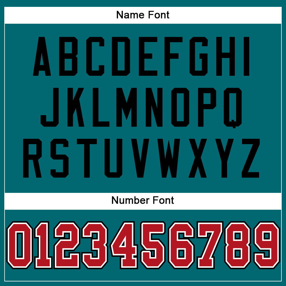 Custom Teal Red-Black Mesh Authentic Football Jersey