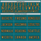 Custom Teal Black-Old Gold Mesh Authentic Throwback Football Jersey