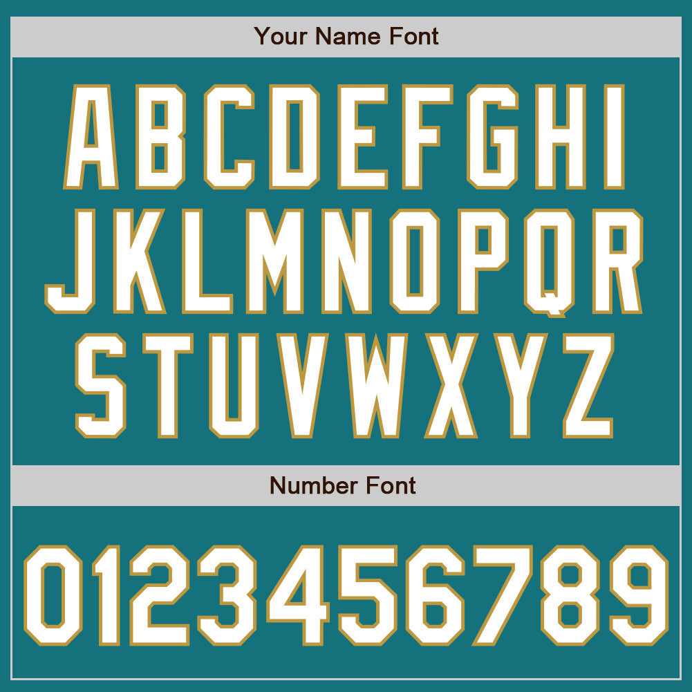 Custom Teal White-Old Gold Authentic Baseball Jersey