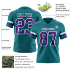 Custom Teal Purple-White Authentic Football Jersey