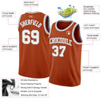 Custom Texas Orange White-Gray Authentic Basketball Jersey