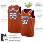 Custom Texas Orange White-Royal Authentic Basketball Jersey