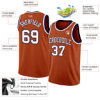 Custom Texas Orange White-Navy Authentic Basketball Jersey