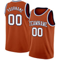 Custom Texas Orange White-Navy Authentic Basketball Jersey