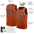 Custom Texas Orange Brown-White Authentic Basketball Jersey