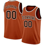 Custom Texas Orange Brown-White Authentic Basketball Jersey