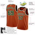 Custom Texas Orange Green-White Authentic Basketball Jersey
