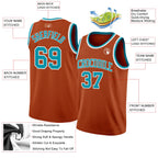 Custom Texas Orange Teal-White Authentic Basketball Jersey