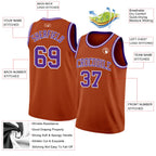 Custom Texas Orange Purple-White Authentic Basketball Jersey