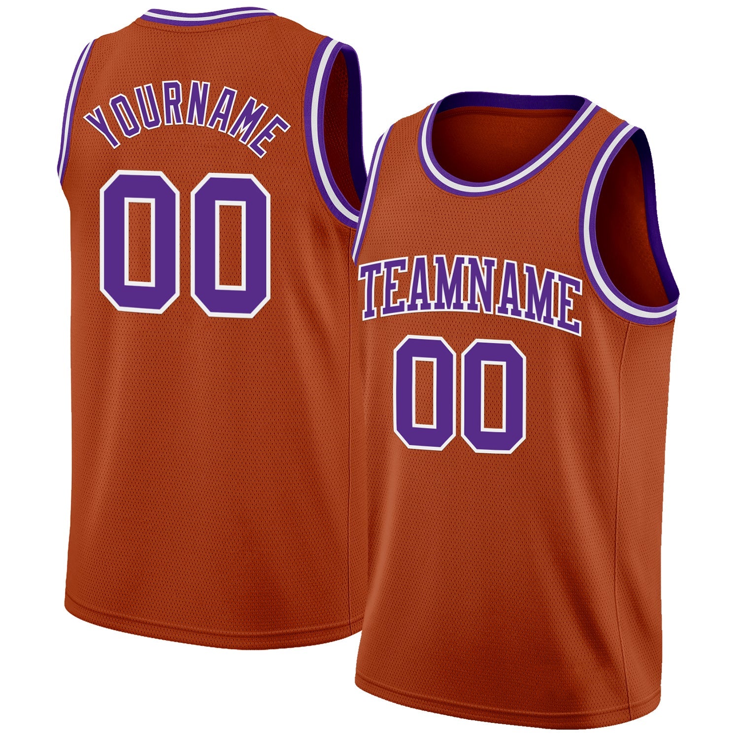 Custom Texas Orange Purple-White Authentic Basketball Jersey