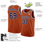 Custom Texas Orange Navy-White Authentic Basketball Jersey